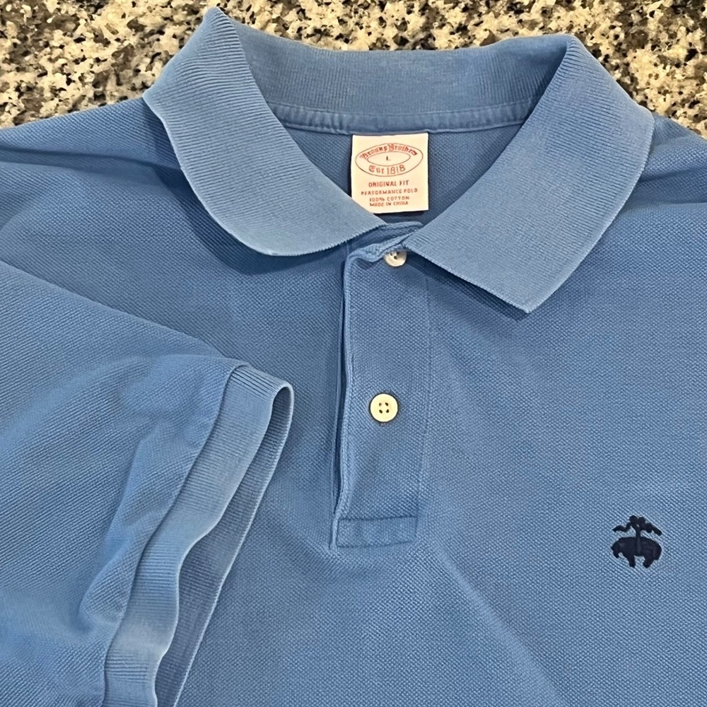 Brooks Brothers Polo Shirts Mens L Lot of 2 Pink Blue 1818 Performance - Picture 8 of 11